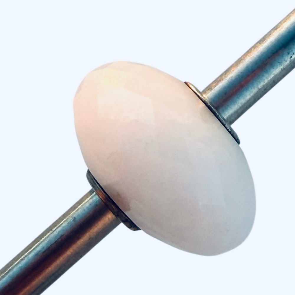Trollbeads Early Faceted White Glass Bead Signed 925 LAA Denmark Authentic Charm
